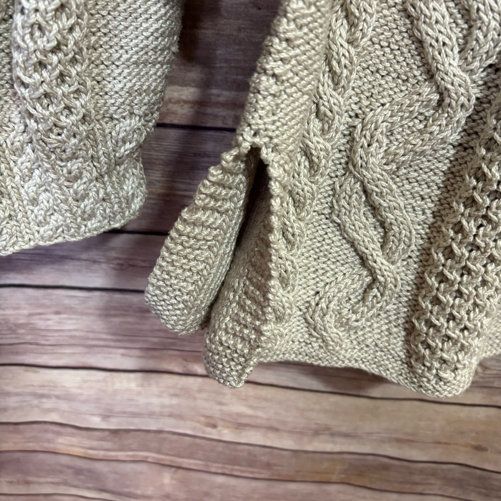Deirdre McGuire Hand Knitted Cable Knit Mock Neck Size Large - Picture 6 of 8